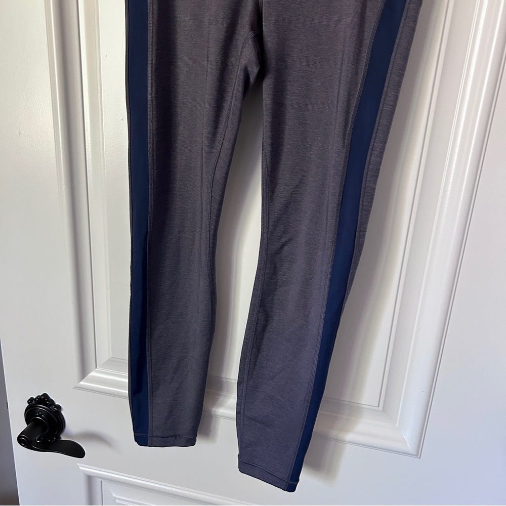 Athleta Ultimate Stash Pocket 7/8 Black Tight Sz Small Heathered Indigo Blue - Picture 4 of 8